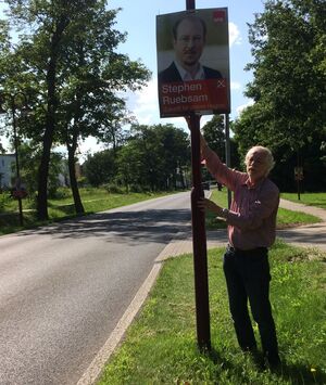 Wahlkampfleiter Jürgen Hitzges in Aktion